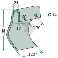 Impact knife Dcker hole 14 mm