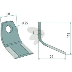 Y knife Rll hole 25mm