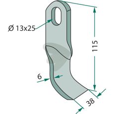 Impact knife Spearhead hole 13X25 mm