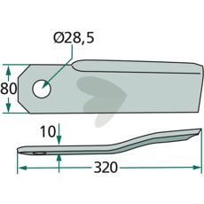 Knife right, thickness = 10 mm