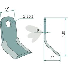 Y knife Willibald hole 20.5mm
