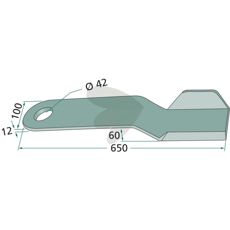 Knife right, thickness = 12 mm - 30267
