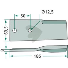 Knife straight - 64462