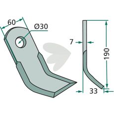 Y-cutter Agromet, Saphir, Saxonia hole 30mm