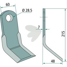 Y-cutter Sauerburger 60X215mm, hole 28.5mm