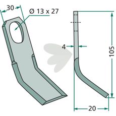 Y-cutter Iseki hole 13X27mm