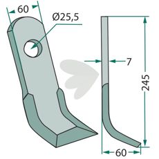 Y-cutter Lagarde 60X245mm, hole 25.5mm