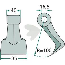 Hammer blade 16.5 mm M07400950R