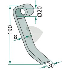 Cutter 190X30mm Kverneland