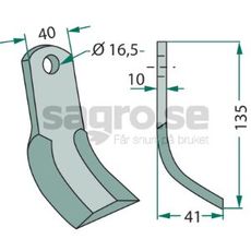 Y-knife Kverneland (Maletti), Maletti hole 16.5mm