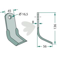 Y-knife Terranova, Maschio hole 16.5mm