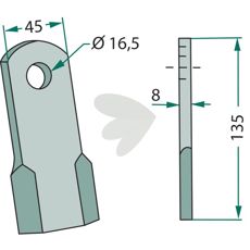 Straight cutting knife