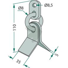 Y-knife with chain, Type GV
