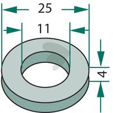 Washer  25x4x 11 mm