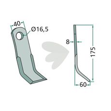 Y-knife Kuhn, Nobili, Vogel & Noot hole 16.5mm