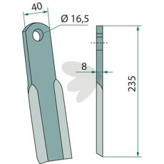 Blade knife Nobili hole 16.5 mm