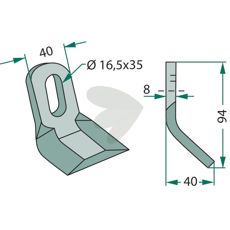 Y-blade Orsi hole 16.5X35mm