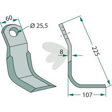 Y-blade Orsi hole 25.5mm