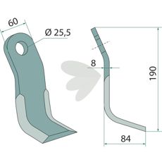 Y-blade Peruzzo hole 25.5mm