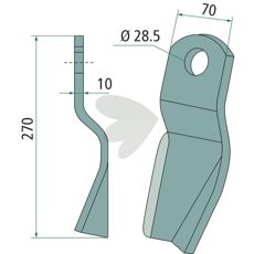 Blade knife Fischer hole 28.5 mm