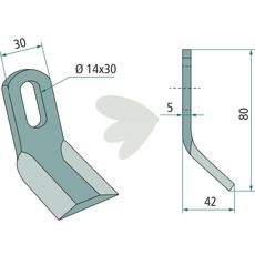 Y-blade Procomas hole 14X30mm