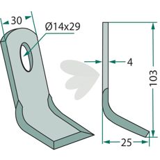Y-blade Peruzzo hole 14X29mm
