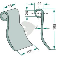 Blade knife Quivogne hole 26 mm