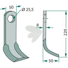 Y-blade Rivierre Casalis hole 25.5mm