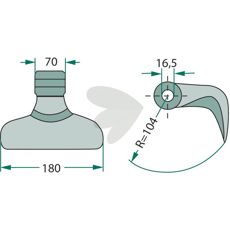 Hammer blade 16.5 mm 0901016