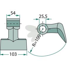 Hammer blade 54/103mm, hole 25.5mm