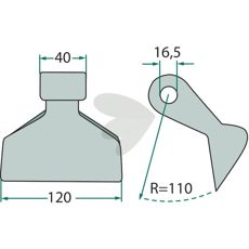 Hammer blade 16.5 mm 7770713