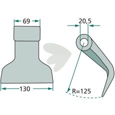 Hammer blade 20.5 mm 10024