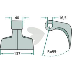 Hammer blade 16.5 mm AP-00891