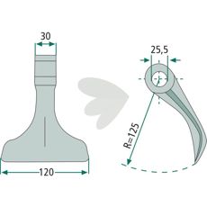 Breaker hammer 30/130mm, hole 25.5mm