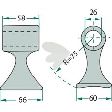 Breaker hammer 58/66mm, hole 26mm