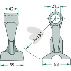Breaker hammer 42/59mm, hole 21.5mm