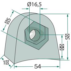 Bracket 54X16, 5