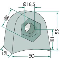 Bracket 50X55X18, 5