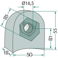 Bracket 55X50X16, 5
