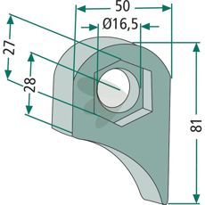 Bracket 81X50X16, 5X28