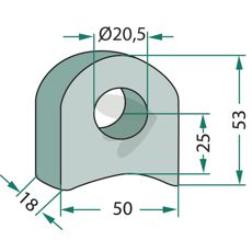 Bracket 50X53X20, 5X25