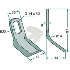 Y-beater Mulag, Rousseau, S.M.A. hole 14X30mm