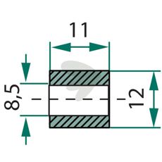 Bushing beater Rousseau etc. 11X12mm hole 8.5mm