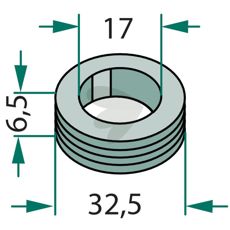 Spacer washer elastic, Ø 32.5x6.5xØ 17 mm