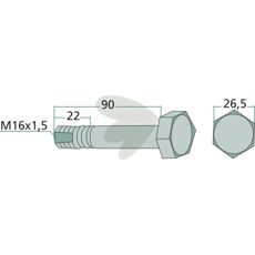 Screw M16x1.5x90 mm 10.9