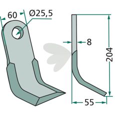 Y-beater 60X204mm hole 25.5mm