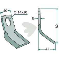 Y-hammer 40X82mm hole 14X30mm