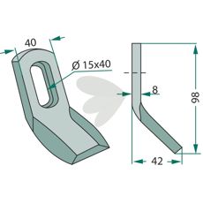 Y-hammer Twose, S.M.A. hole 15X40mm