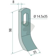 Impact knife S.M.A. hole 14.5X35 mm