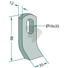 Impact knife S.M.A. hole 16X35 mm
